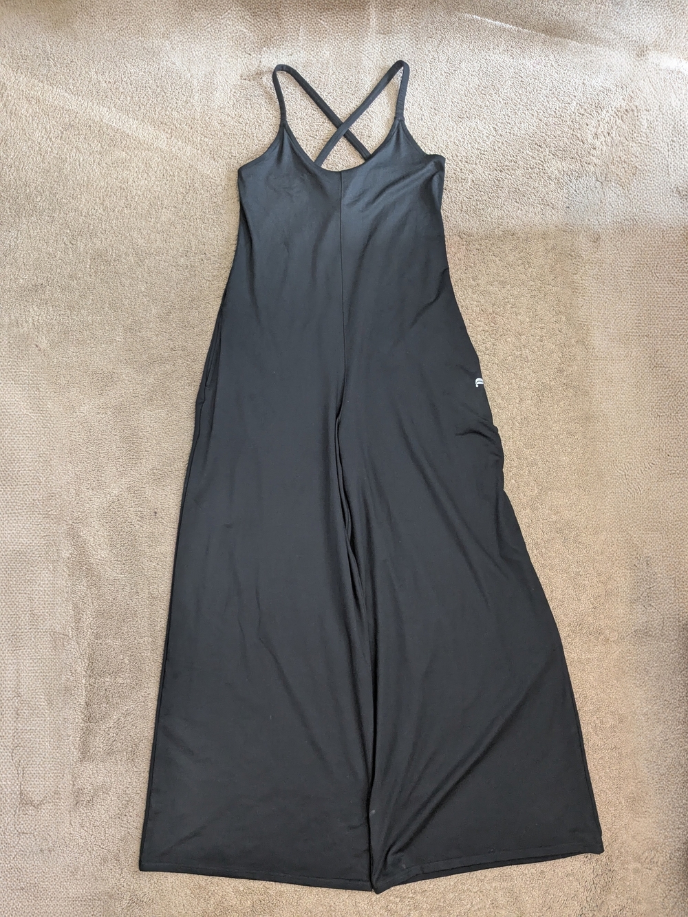 Fabletics Black Wide-Leg Strappy Jumpsuit Small